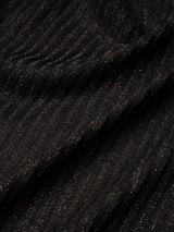 Jadea 4932 canotta a costine in lurex a girocollo nero