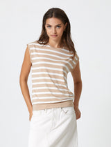 Jadea 4934 maglia a righe in viscosa effettuo blusa grano