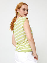 Jadea 4934 maglia a righe in viscosa effettuo blusa pistacchio