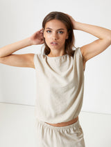 Jadea 4935 maglia scollo a barca in viscosa blusa beige