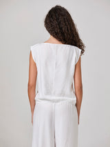Jadea 4935 maglia scollo a barca in viscosa blusa bianco