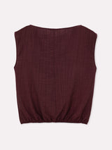 Jadea 4935 maglia scollo a barca in viscosa blusa rosso india