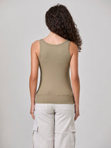 Jadea 4937 canotta in cotone a costine con bottoni verde militare