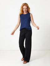 Jadea 4941 pantalone in morbida viscosa a linea dritta nero