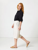Jadea 4946 bermuda in misto lino con tasche beige