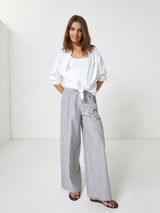 Jadea 4948 pantalone ampio a righe grigio