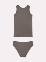 Jadea 4950 coordinato canotta e slip a costine fango