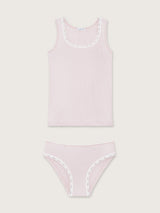 Jadea 4950 coordinato canotta e slip a costine rosa