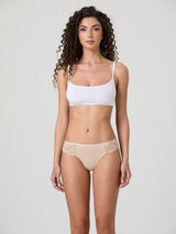 Brasiliana in cotone modal con pizzo e retro doppiato