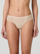 Brasiliana in cotone modal con pizzo e retro doppiato