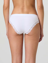 Slip in cotone modal con fascia e pizzo giro gamba