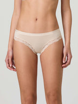 Slip in cotone modal con fascia e pizzo giro gamba