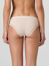 Slip in cotone modal con fascia e pizzo giro gamba