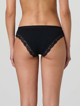 Slip in cotone modal con fascia e pizzo giro gamba