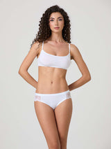 Slip in cotone modal con fascia e pizzo laterale