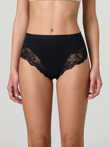 Midi in cotone modal con fascia e pizzo frontale