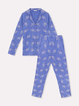 Jadea 5228 pigiama lungo a fantasia cotone jersey colore ortensia serie Diana