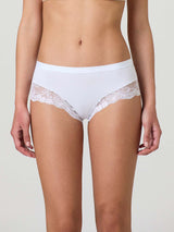 Slip short in cotone modal con fascia e pizzo