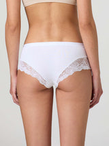 Slip short in cotone modal con fascia e pizzo