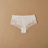 Slip short in cotone modal con fascia e pizzo