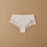 Slip short in cotone modal con fascia e pizzo