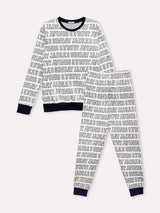 Jadea 5242 pigiama lungo in Punto Milano a fantasia colore grigio serie Vittoria