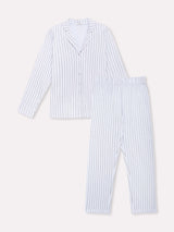 Jadea 5264 pigiama lungo cotone jersey gessato colore fiordaliso serie Giove