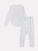 Jadea 5265 pigiama in flanella fantasia scozzese fiordaliso serie Nettuno