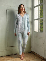 Jadea 5265 pigiama in flanella fantasia scozzese colore salvia serie Nettuno