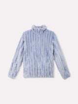 Jadea 5266 giacca Coral fleece effetto rigato colore fiordaliso serie Giove