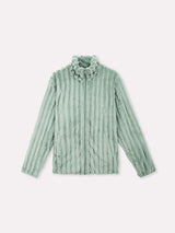 Jadea 5266 giacca Coral fleece effetto rigato colore salvia serie Giove