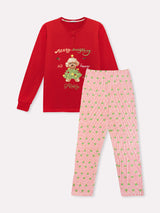 Jadea 5269 pigiama lungo in cotone jersey fantasia natale serie Christmas
