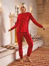 Jadea 5271 pigiama lungo in cotone jersey fantasia natale serie Christmas