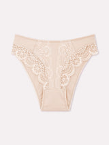 Slip in cotone modal e pizzo frontale cipria