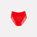 Jadea 530R slip rosso in modal e pizzo