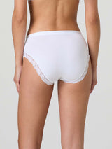 Midi in cotone modal con fascia e pizzo