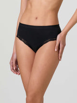 Midi in cotone modal con fascia e pizzo