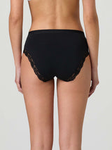 Midi in cotone modal con fascia e pizzo