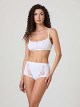 Culotte in cotone modal con fascia e inserti in pizzo