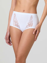 Culotte in cotone modal con fascia e inserti in pizzo