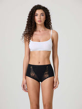 Culotte in cotone modal con fascia e inserti in pizzo