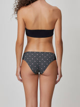 Jadea 6475 slip in cotone con cuoricini e pizzo colore nero serie Persefone