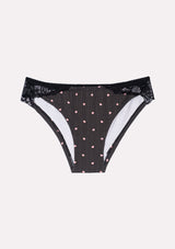 Jadea 6475 slip in cotone con cuoricini e pizzo colore nero serie Persefone