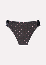 Jadea 6475 slip in cotone con cuoricini e pizzo colore nero serie Persefone