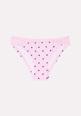 Jadea 6475 slip in cotone con cuoricini e pizzo colore rosa serie Persefone