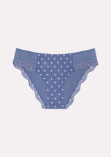 Jadea 6490 slip trasparente con cuori e pizzo colore mirtillo serie Talia