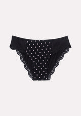 Jadea 6490 slip tessuto trasparente con cuori e pizzo colore nero serie Talia