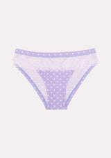 Jadea 6493 slip in cotone a pois con pizzo colore glicine serie Eco