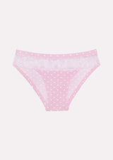 Jadea 6493 slip in cotone a pois con pizzo colore rosa serie Eco