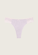 Circe Series Stretch Cotton and Lace Polka Dot Thong